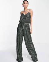 Asos Paillettenjumpsuit Jumpsuit oliv NEU Düsseldorf - Oberkassel Vorschau