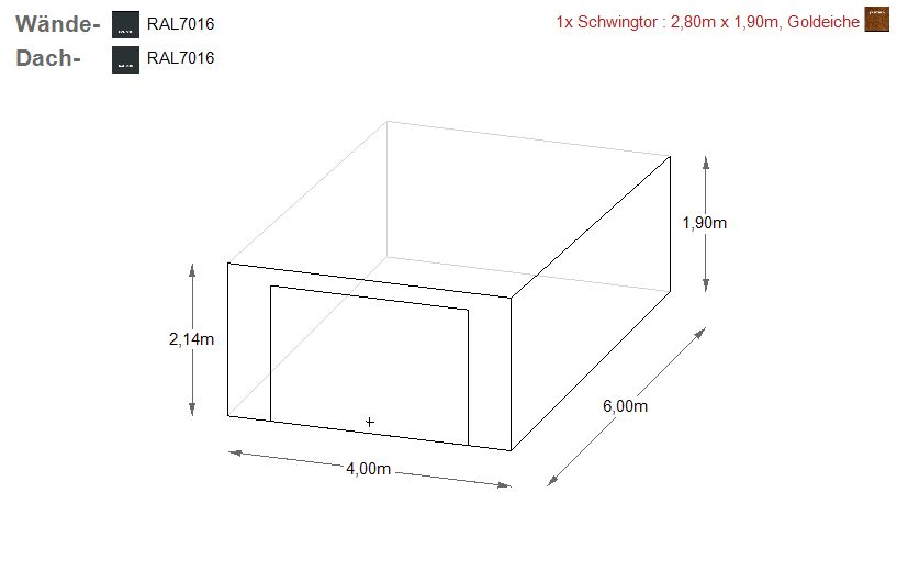 Garage Blechgarage 4x6x2,14m Holzdeko KFZ Lager Schuppe | 8660! in Schwäbisch Hall