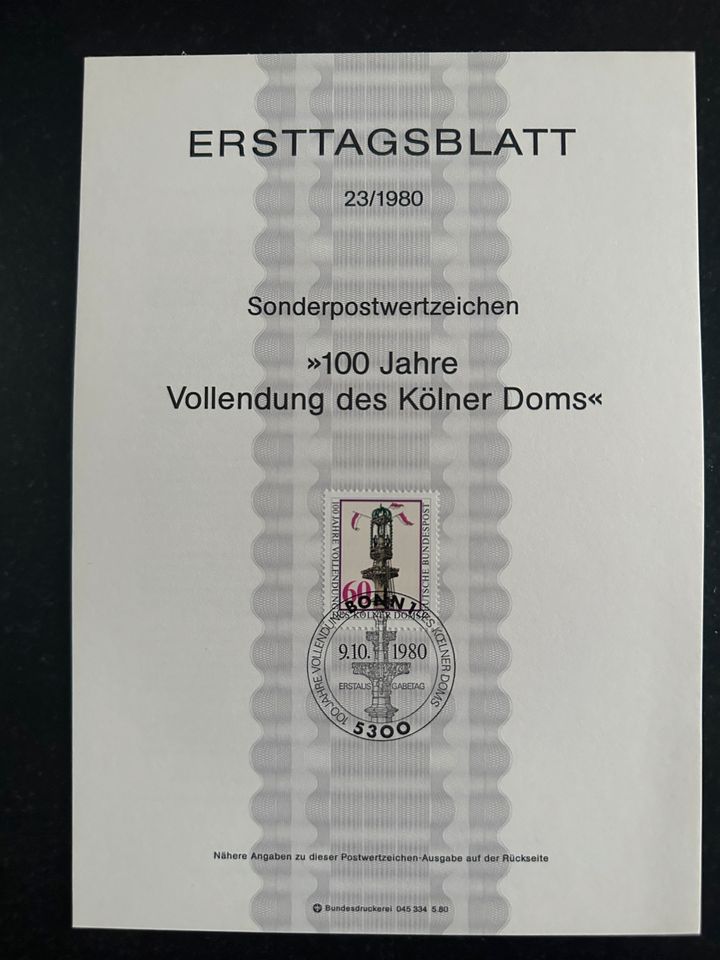 Ersttagsblätter Deutsche Post 1980 Briefmarken Ersttagsblatt in Handorf