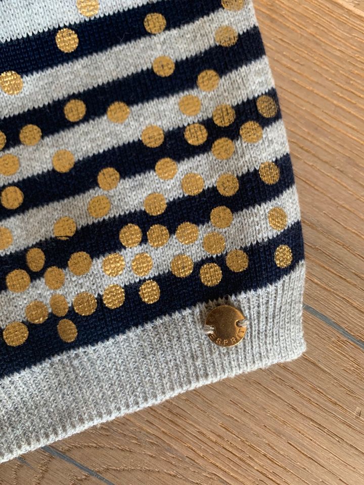 ESPRIT SET Mütze Beanie und Schal grau/blau/gold Gr. ab 98/104 in Drage