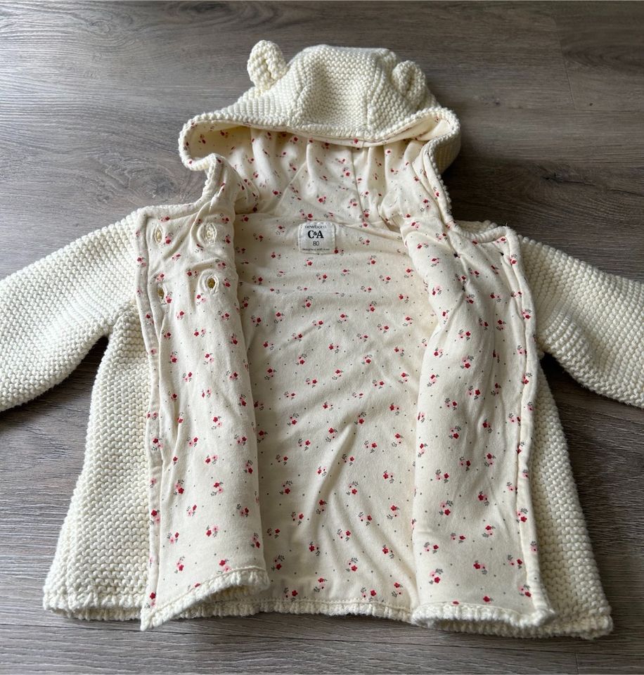 Jacke - Strickjacke - Größe 80 - beige - C&A in Wees