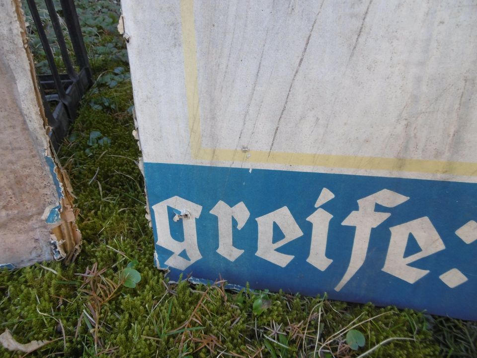 altes Pappschild Schild Reklameschild Henko - kein Emailschild - in Roßwein