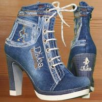 Jeans Stiefel Stiefeletten bestickt Gr. 37 Schleswig-Holstein - Osdorf Vorschau