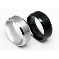 2 Edelstahl Ringe Partnerringe Bandring silber schwarz Gr 60 19mm Pankow - Prenzlauer Berg Vorschau