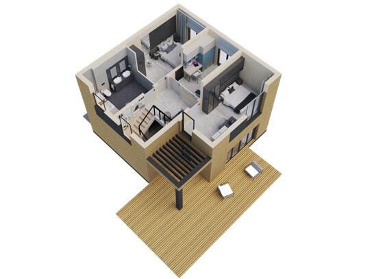 Modernes Modulhaus mit praktischer Raumaufteilung und stilvollem Design in Dahme