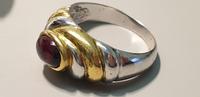 925 Silber und Gold Ring mit Almandin Granat RG 60/19 mm Rheinland-Pfalz - Bacharach Vorschau