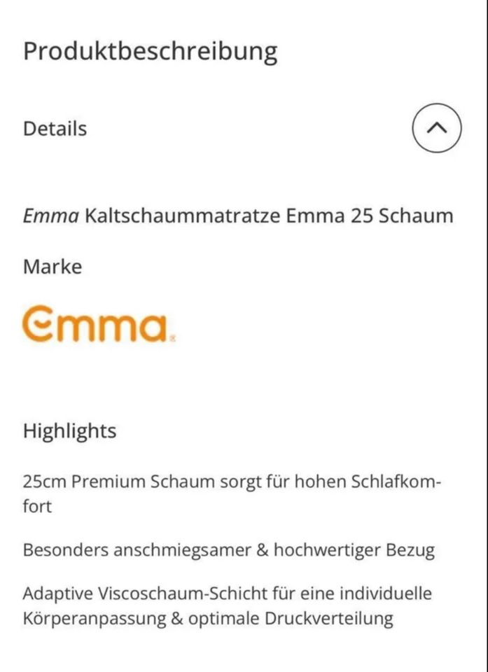 Premium Matratze Emma 180x200 Kaltschaum in Mannheim