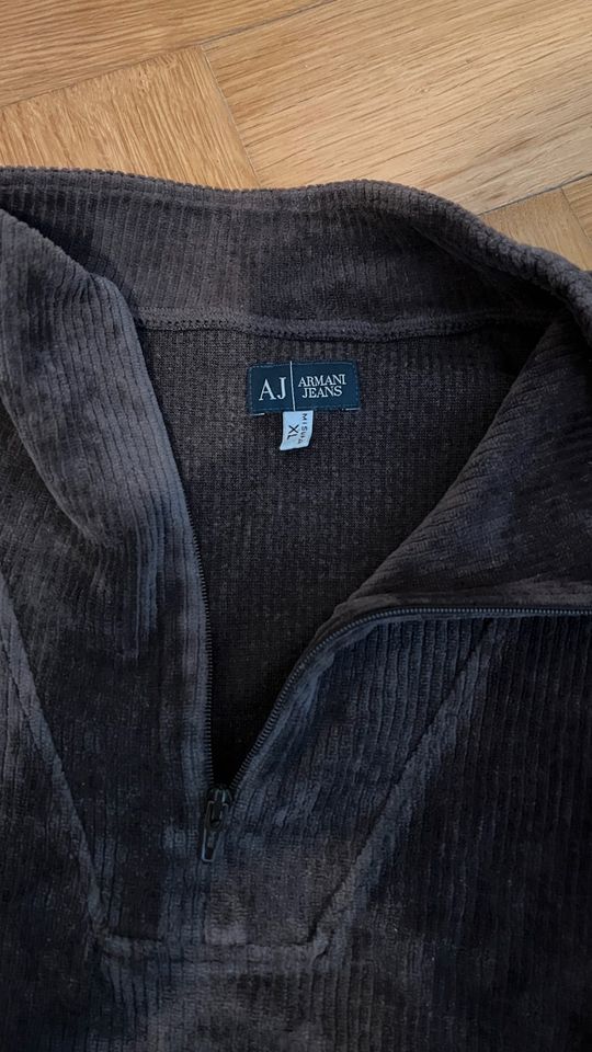 Armani Pullover Half Zip Troyer Braun samt in München