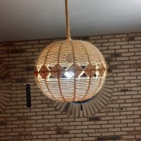Runder Sisal-Lampe,Handarbeit mit Sisal-Faden,Vintage, gebraucht Hessen - Dillenburg Vorschau