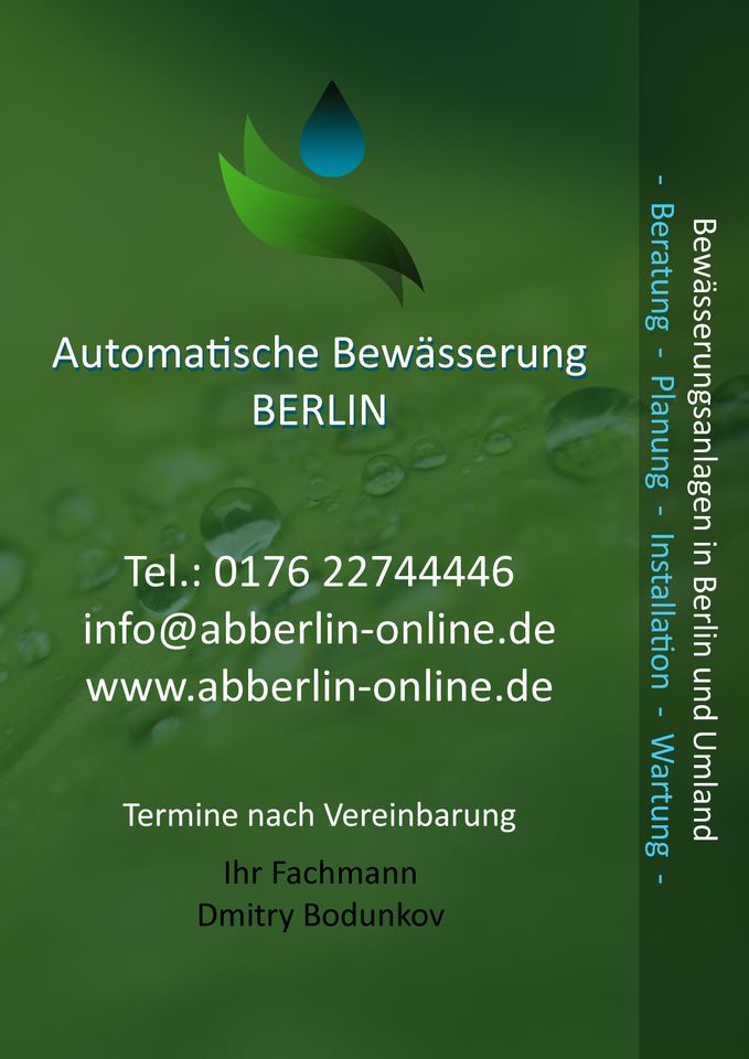 Automatische Gartenbewässerung Bewässerung Beregnungsanlage in Berlin