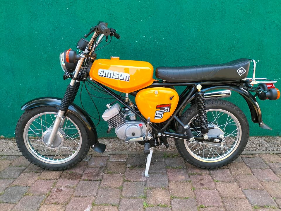 Simson S51 Enduro , Neuaufbau , Papiere , 12 Volt Vape Zündung in Nordhausen