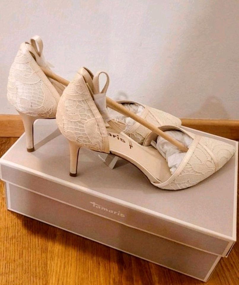 Tamaris 39 Pumps Hochzeit Verlobung Wedding Spitze Party Heels in Frankfurt am Main