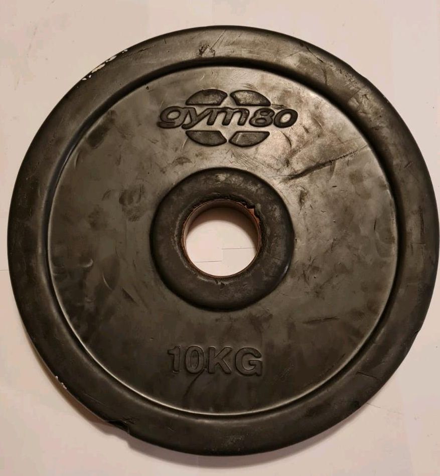 Hantelscheiben Gewichte Gummiert 50mm 1 x 10 Kg gym80 in Warendorf