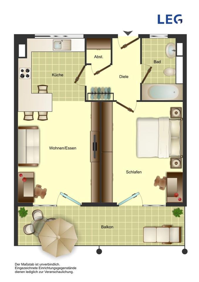 Demnächst frei! 2-Zimmer-Wohnung in Bergkamen City in Bergkamen