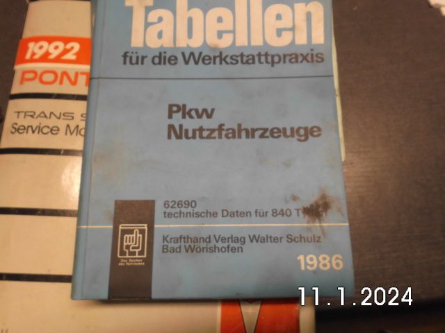 Tabellen für die Werkstattpraxis für OLDTIMER in Bad Oeynhausen