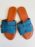 Sandalen Größe 37 Sandaletten mit Jeansstoff - ungetragen Bayern - Küps Vorschau