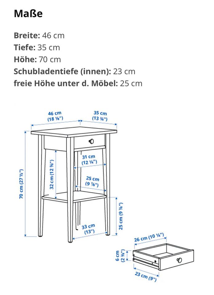 IKEA Hemnes Ablagetische in Dobin am See