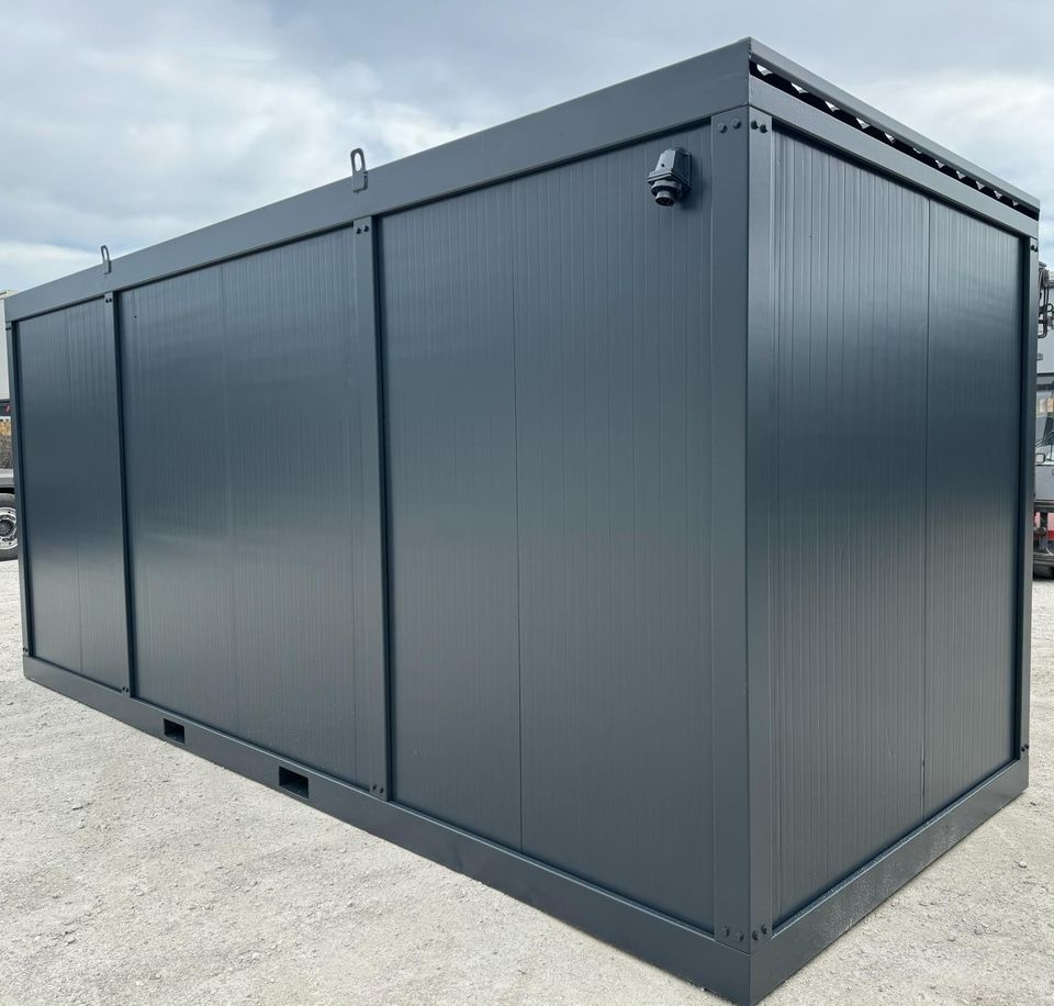 LAGERCONTAINER NEU - 6 x 2,4 Meter - Doppelter Zugang - Doppelflügeltür & normale Tür - Containermodul Containerlösung Containerlager Lagerbox Selfstorage Containerstorage Depot Materialcontainer in Brunnen