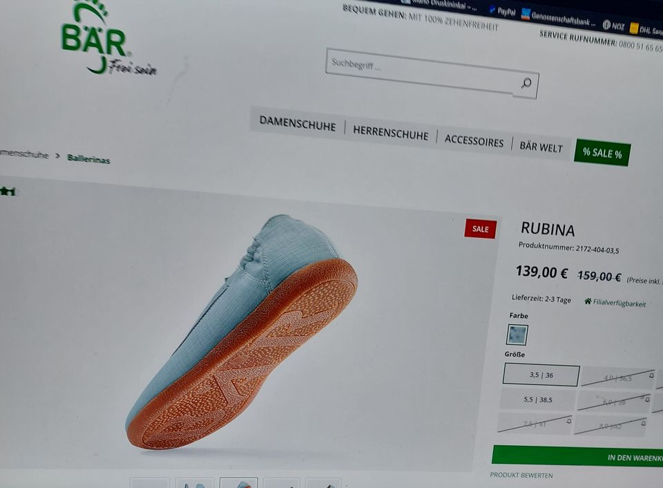 Bär Rubina Sommer Schuh Zehenfreiheit perfekter Sitz Gr. 7 - Neu- in Osnabrück