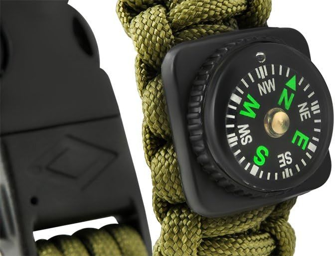 Survival Armband 3m Kompass Feuerstein Signal-Pfeife Paracord in Berlin