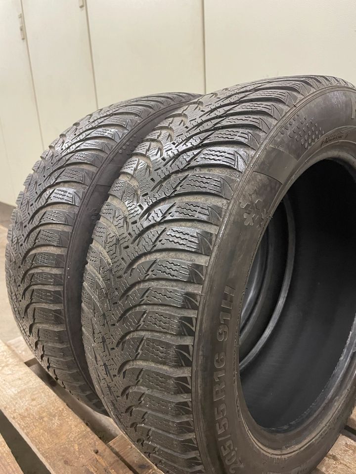 2x 205/ 55 R16 91H Winterreifen ❄️M+S, KUMHO ✅ in Lenningen