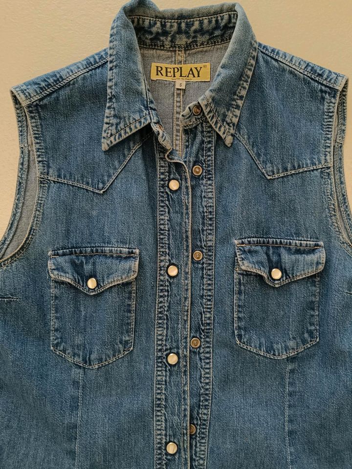 Bluse - armlose Jeans Bluse von Replay in Gr 36 in Bedburg-Hau