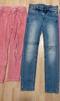 2 Leggings Samtleggings Jeans rosa  Gr.128 skinny Frankfurt am Main - Bornheim Vorschau