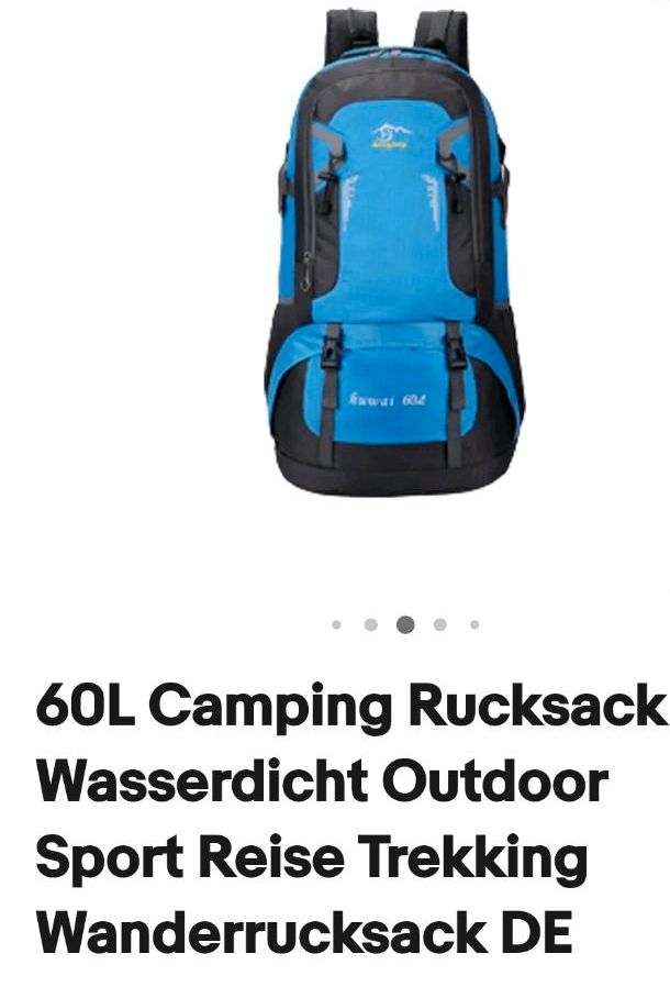 Rucksack 60L Neu 60x35x24cm blau UVP 74,95€ in Leipzig