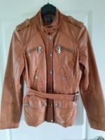 Echt Leder Jacke, Bikerjacke, Zero, braun, getragen Niedersachsen - Apensen Vorschau