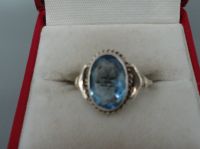 antiker 835 Silber Ring mit ovalen hellblauen Stein Aquamarin ? Niedersachsen - Eystrup Vorschau