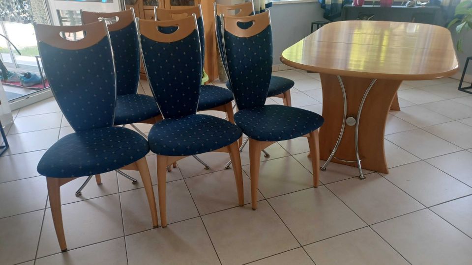 Ovaler Esstisch mit 6 Stühlen in Friedrichshafen