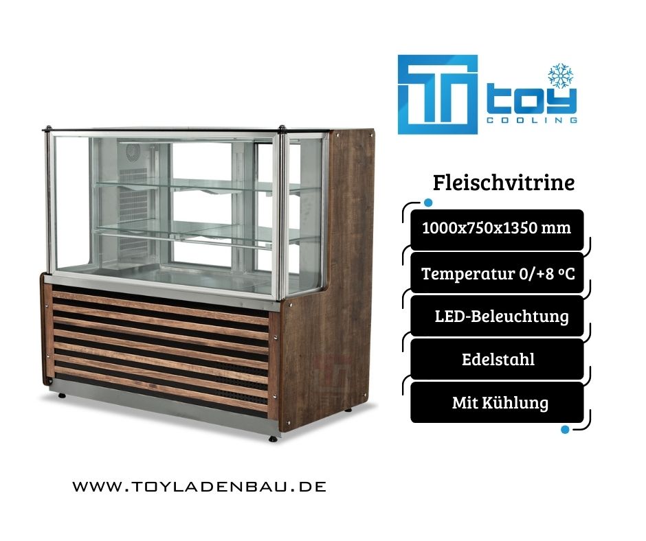 Fleischvitrine, Kühlvitrine Vorspeisenvitrine, Edelstahlvitrine, Süßspeisenkühlung, Fleisch- und Süßspeisenpräsentation, Verkaufstheke, Gastronomiebedarf, Holzdesign, Kebab, Fleischkühlung, Vitrin in Herne