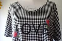 kariertes Shirt / T-Shirt mit Karos und Aufdruck "Love", Gr.52/54 Hessen - Wanfried Vorschau