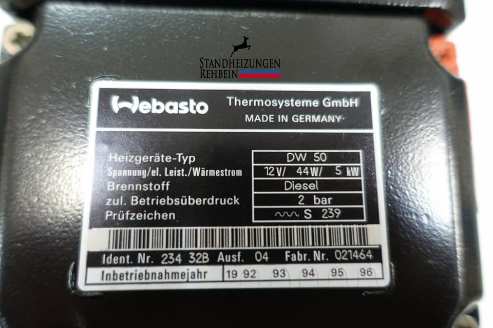 Webasto Thermo Top T S 12V Diesel Standheizung DW50 BW 50 NEU in Herbstein