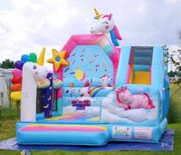 Einhorn Hüpfburg Kinder mieten zu vermieten Event Geburtstag Hessen - Bad Vilbel Vorschau