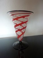 Art Deco dekorative   Fadenglas  Vase  Rot Weiss Schwarz Baden-Württemberg - Oberteuringen Vorschau