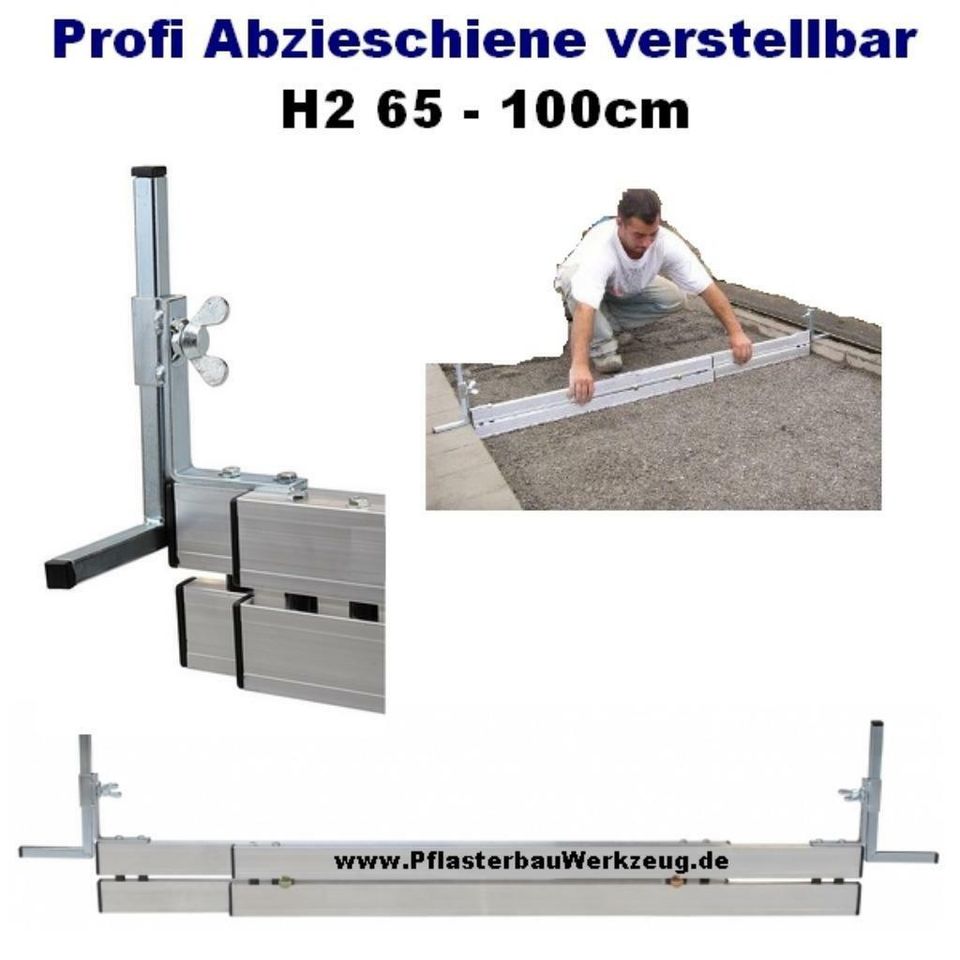 ✅ Profi Abziehschienen Set für Splitt  ✅ verstellbar 45cm bis 400cm ✅ Kies, Sand, Splitt abziehen  / Pflasterarbeiten, Schüttgutlehre, Abziehlehre für Pflasterbettung, Schüttung, Planum Feinplanum in Halberstadt