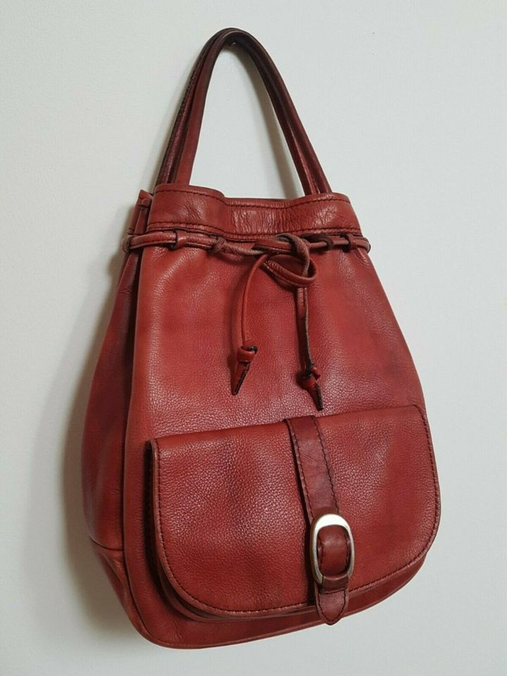 Vintage Ledertasche Beutel Echtleder in Haste