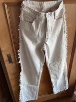 H&M Jeans beige mit Fransen Größe 38 Bayern - Holzkirchen Vorschau