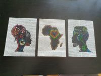 Bilder Afrika Mann Frau im Bilderrahmen handgemalt Nordrhein-Westfalen - Essen-West Vorschau