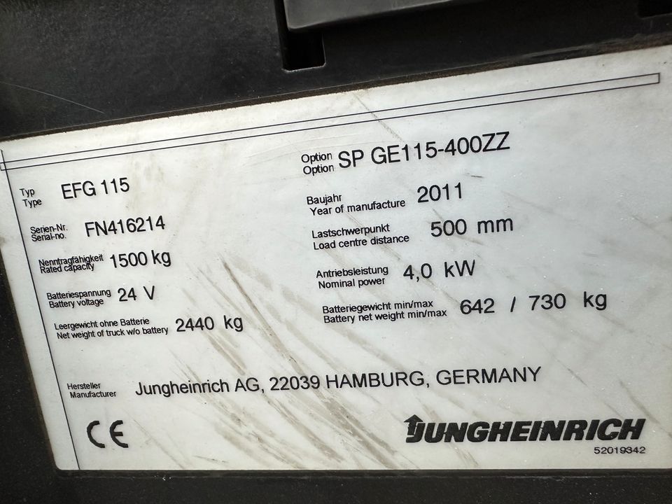 Jungheinrich EFG 116 Elektro Gabelstapler Stapler in Troisdorf