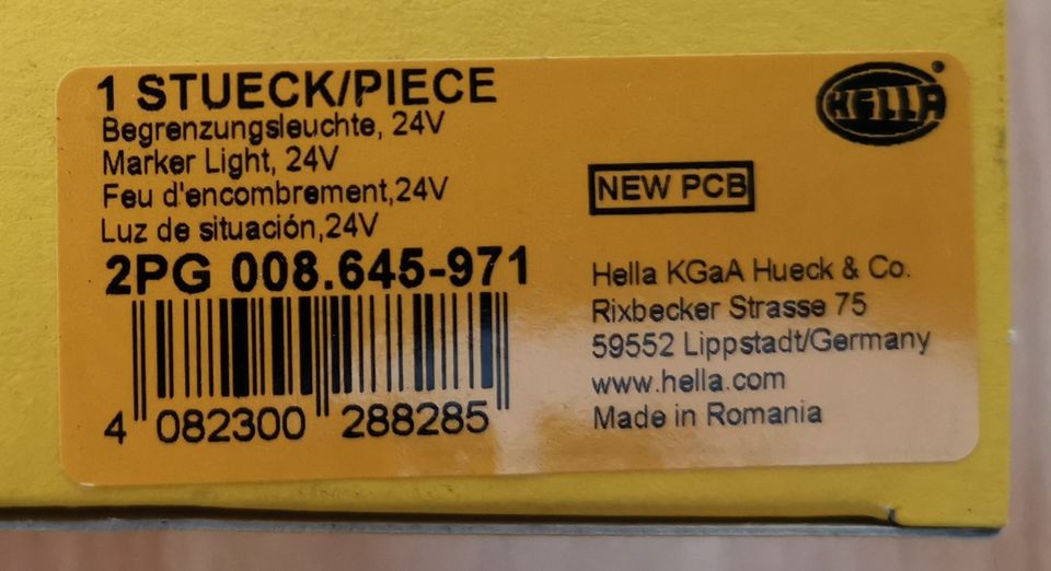 Hella Begrenzungsleuchte LED # 2PG 008.645-971 weiß  *2er Set* in Hamburg