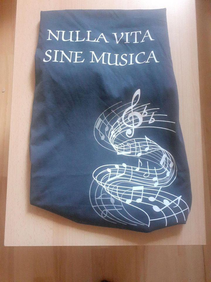 T-Shirt Latein Musik Nulla vita sine Musica Gr. S blau neuwertig in Diemelsee