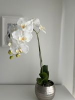 Kunstblume Orchidee weiß im silbernen Topf Bayern - Kaufbeuren Vorschau