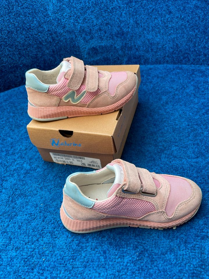 Naturino Sammy Sneaker, Gr. 28, Rosa-Hellblau, Leder-Stoff in Bad Breisig 