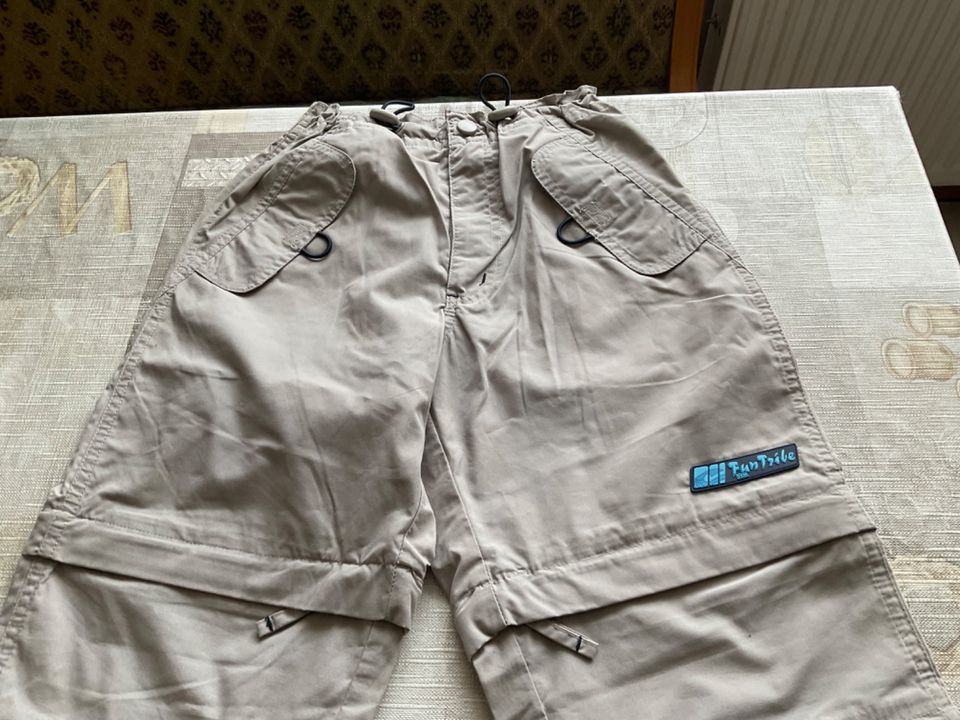 Hose Jeans 2x kürzbar beige TCM Tchibo Gr. 110/116 in Bernsbach 