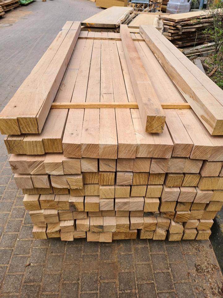 Eiche Balken 2m 7x7cm Pfosten 70x70 Tisch Zaun Kantholz 70x70 in Wettin-Löbejün
