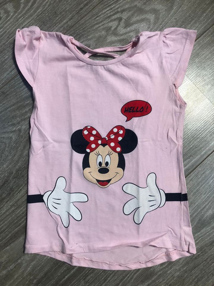 Minnie Maus Mouse Mini Shirt Strass Bluse Gr 116 122 rosa in München