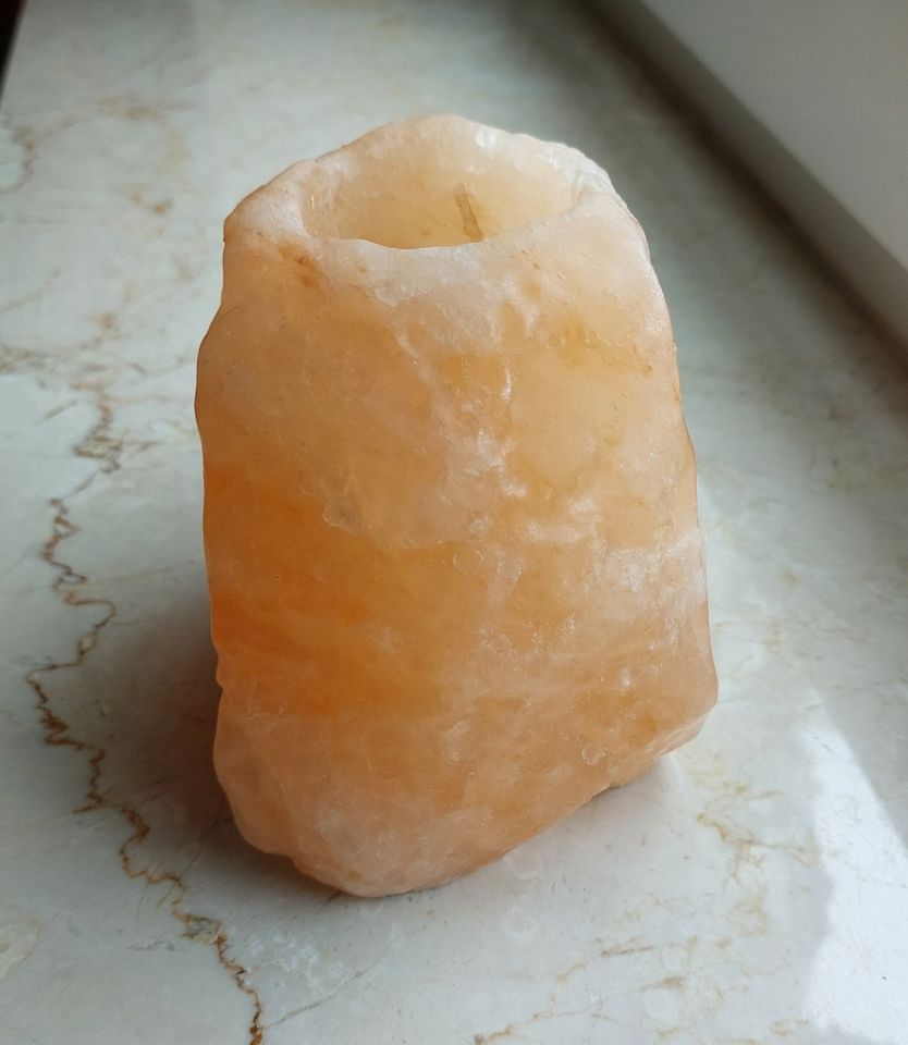 Salzstein Salzkristall Teelicht Deko, ca. 1130g, ca. 10cm Höhe in München