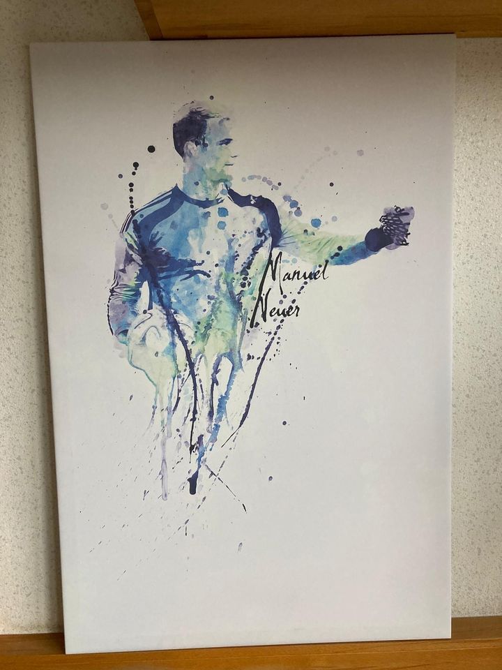 Manuel Neuer 90 x 60 FC Bayern Bild Aquarell Art Poster Leinwand in Rheinzabern